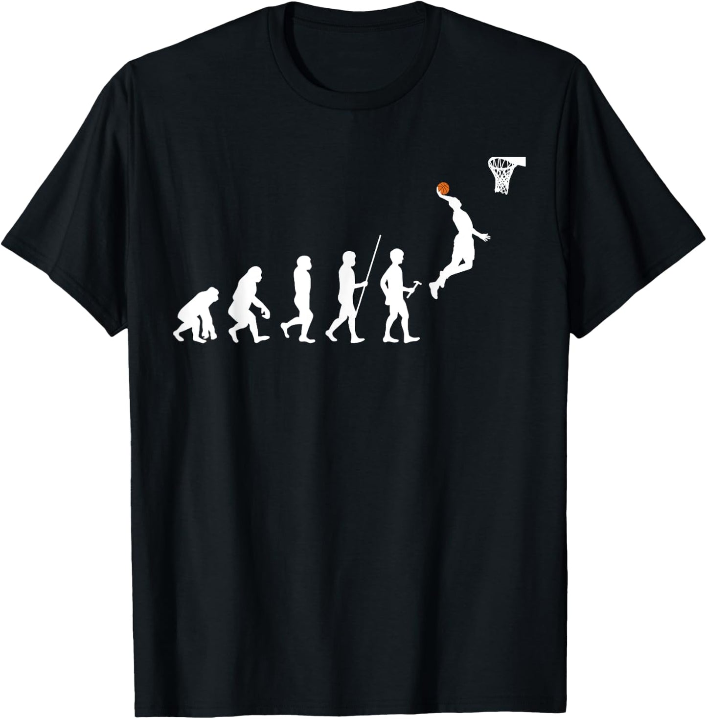 Human Evolution Basketball T-Shirt - T-Shirt | Black