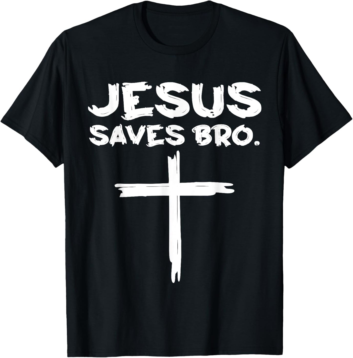 Jesus Saves Bro - Jesus Cross Vintage T-Shirt - T-Shirt | Black