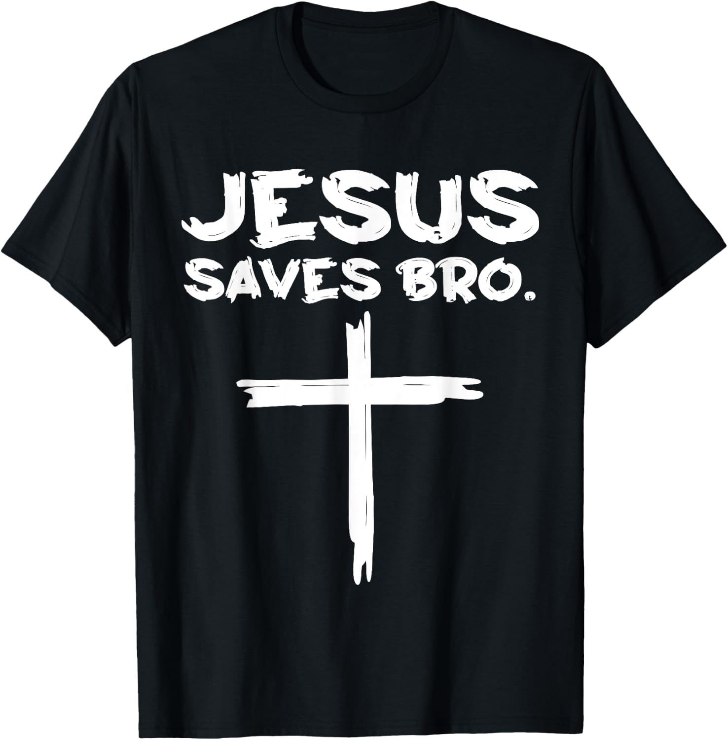 Jesus Saves Bro - Jesus Cross Vintage T-Shirt - T-Shirt | Black