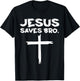 Jesus Saves Bro - Jesus Cross Vintage T-Shirt - T-Shirt | Black