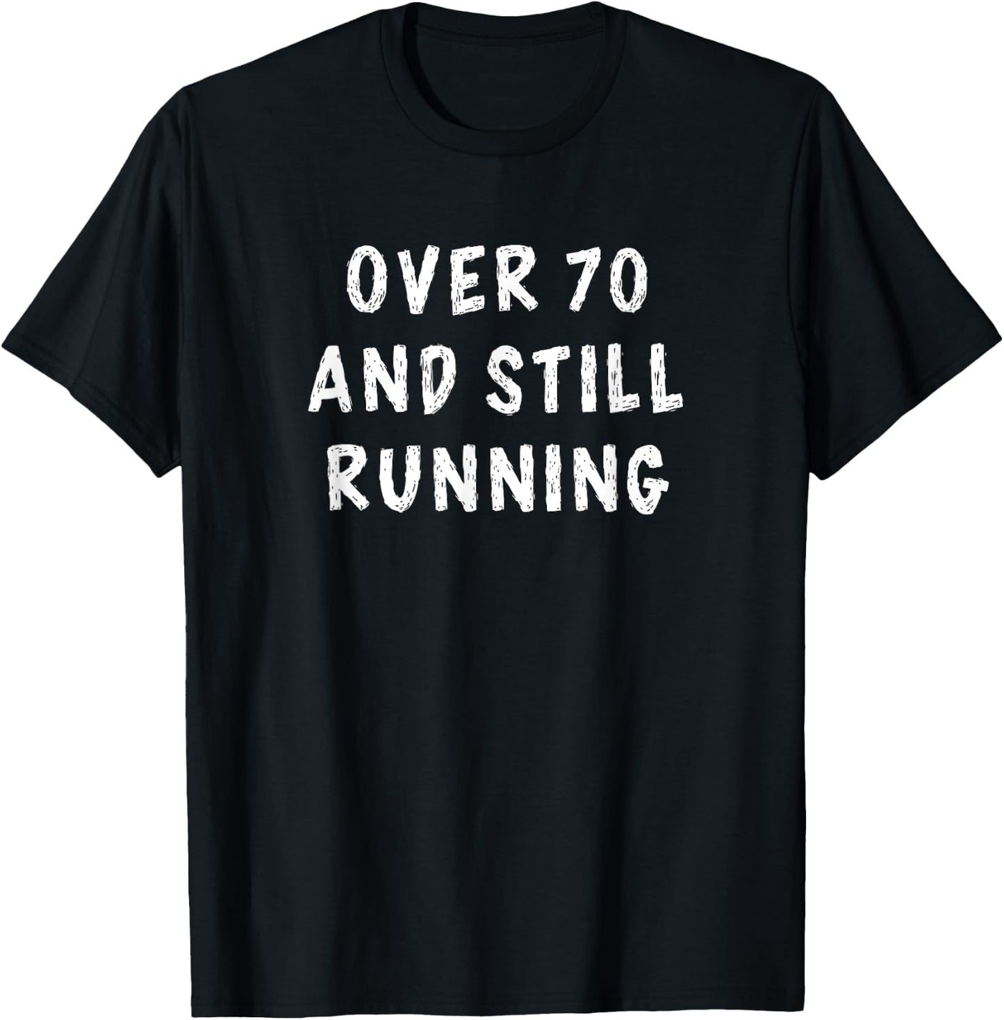 70th Birthday Older Runners Gifts Over the Hill 70 Running T-Shirt - T-Shirt | Black