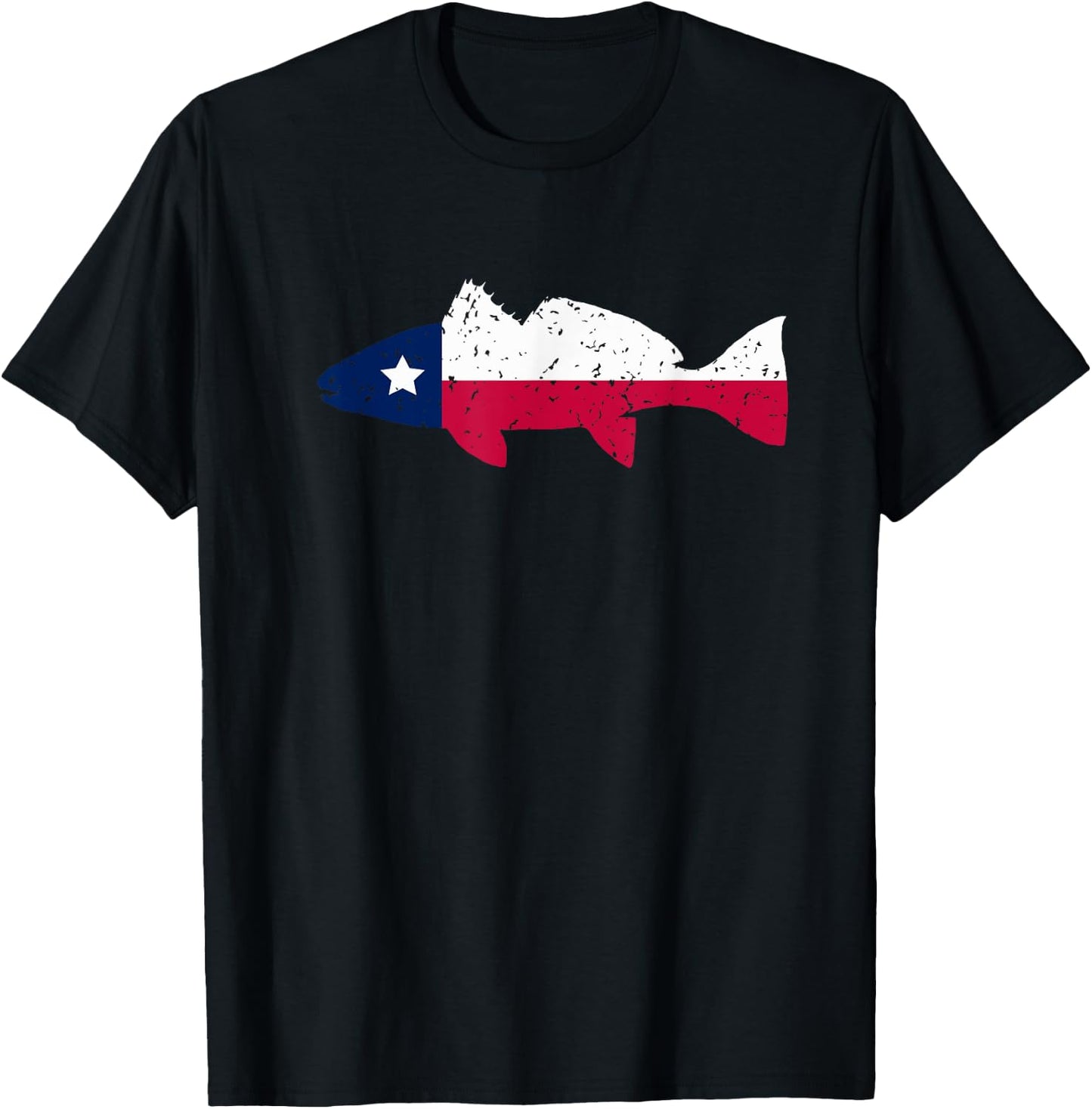 Texas Redfish Fishing | Texas Red Drum Fishing | Vintage T-Shirt - T-Shirt | Black
