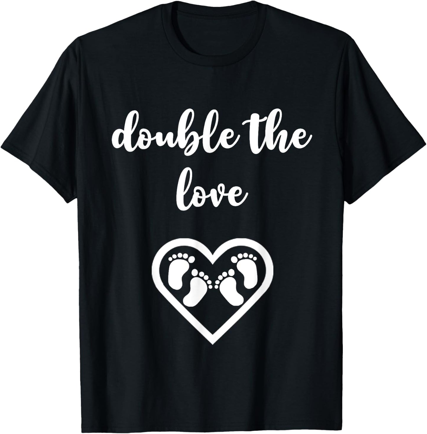 Twins Pregnancy Shirt for Pregnant Expecting Moms Double T-Shirt - T-Shirt | Black