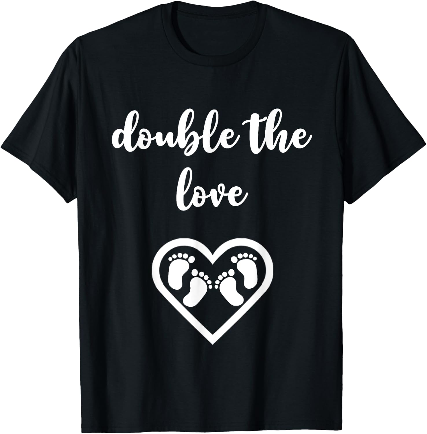 Twins Pregnancy Shirt for Pregnant Expecting Moms Double T-Shirt - T-Shirt | Black