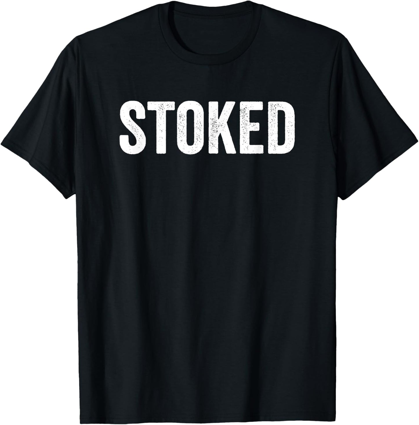 Stoked Skateboarding 80s Slang Surfing T-Shirt - T-Shirt | Black