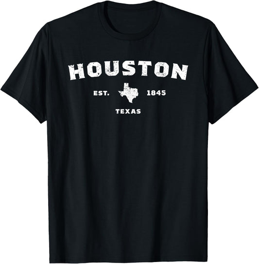 Vintage Houston Texas T-Shirt - T-Shirt | Black