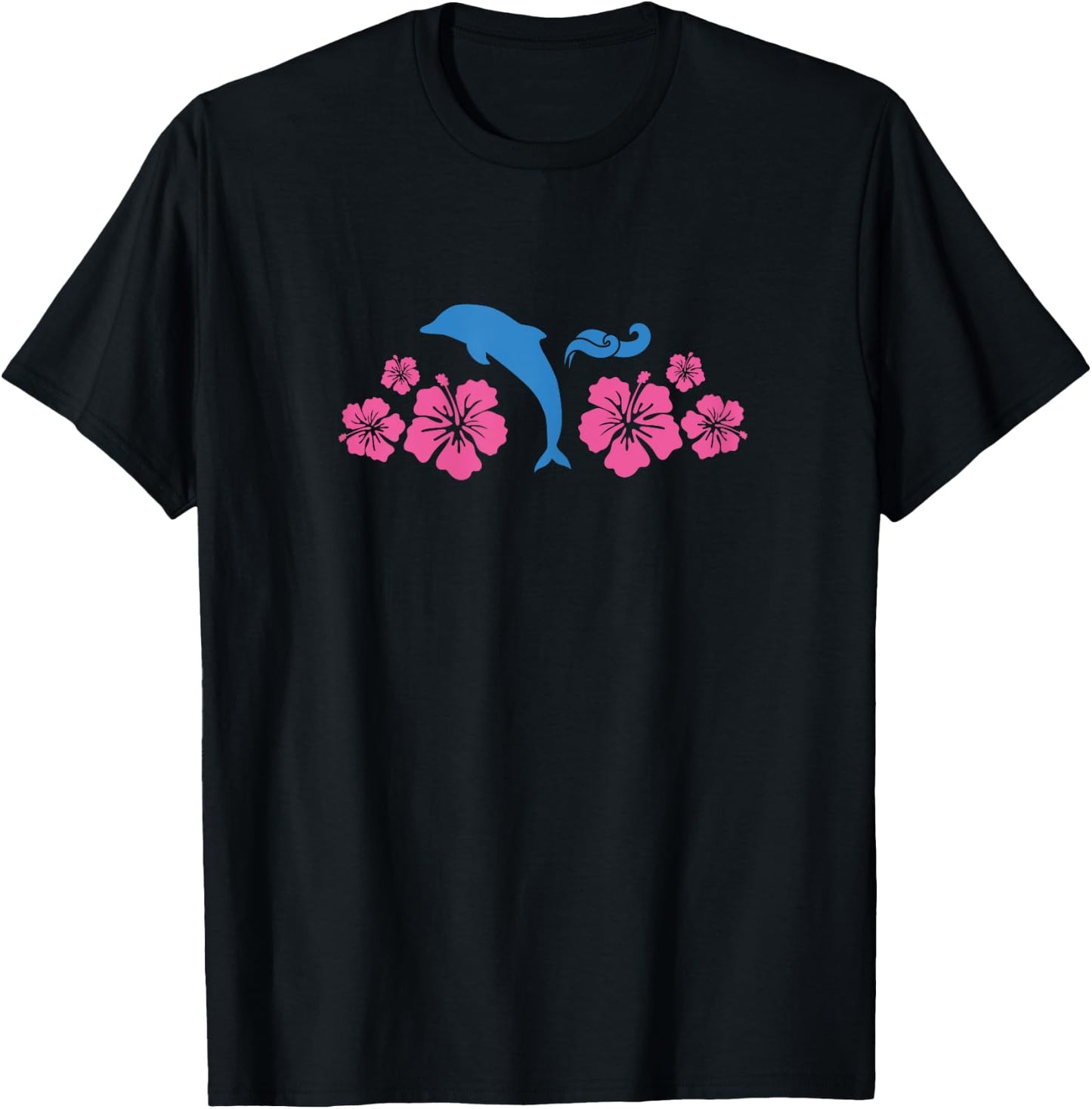 Dolphin & Flowers Coconut Girl Y2K 2000s Aesthetic Summer T-Shirt - T-Shirt | Black