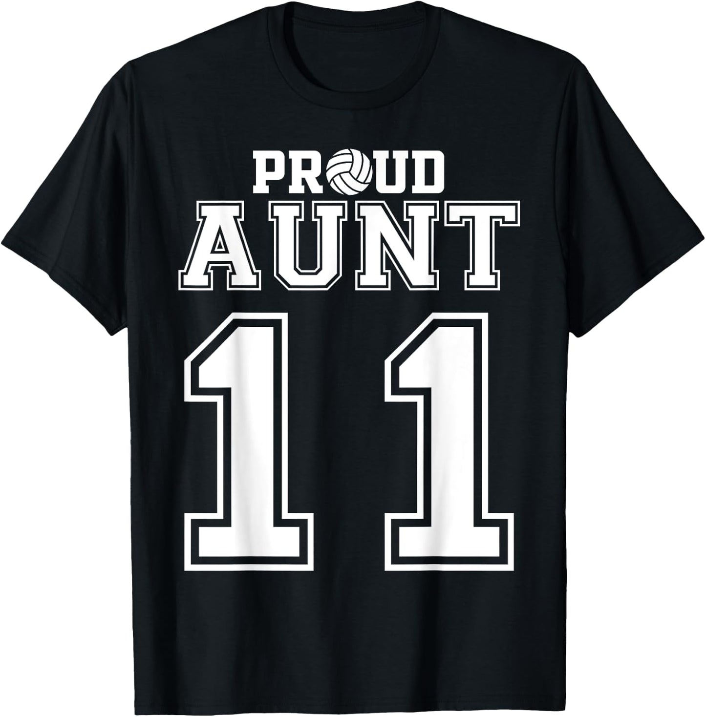 Custom Proud Volleyball Aunt Number 11 Personalized Women T-Shirt - T-Shirt | Black