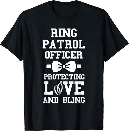 Ring Patrol Officer Wedding Party Ring Bearer Ring T-Shirt - T-Shirt | Black