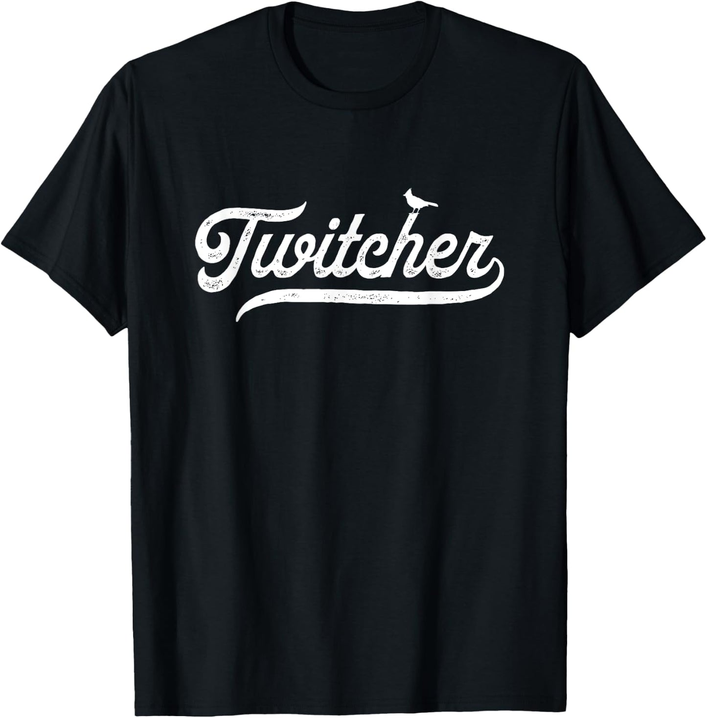 Birdwatcher Retro Birder Vintage Twitcher T-Shirt - T-Shirt | Black