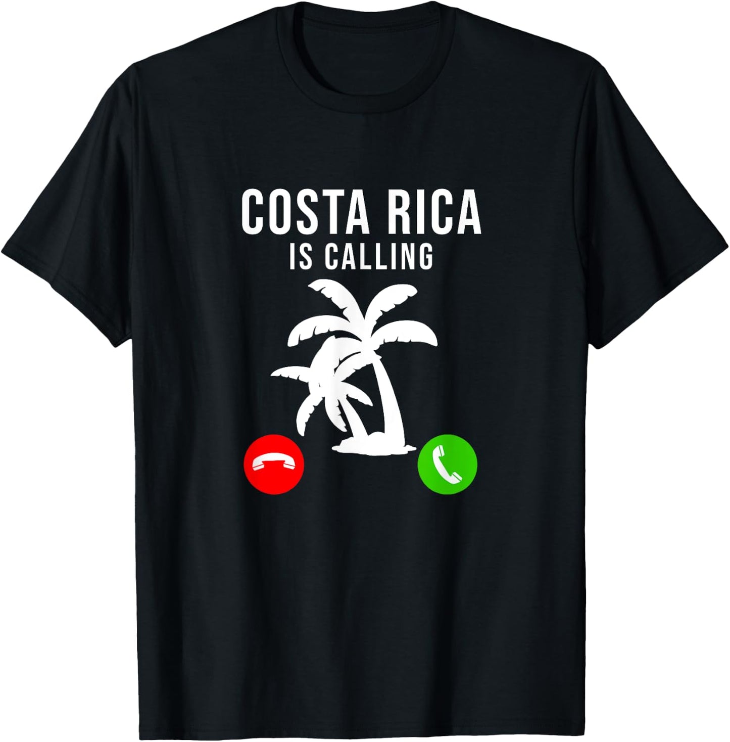 Costa Rica Is Calling Palm Tree Vacation Funny Costa Rica T-Shirt - T-Shirt | Black