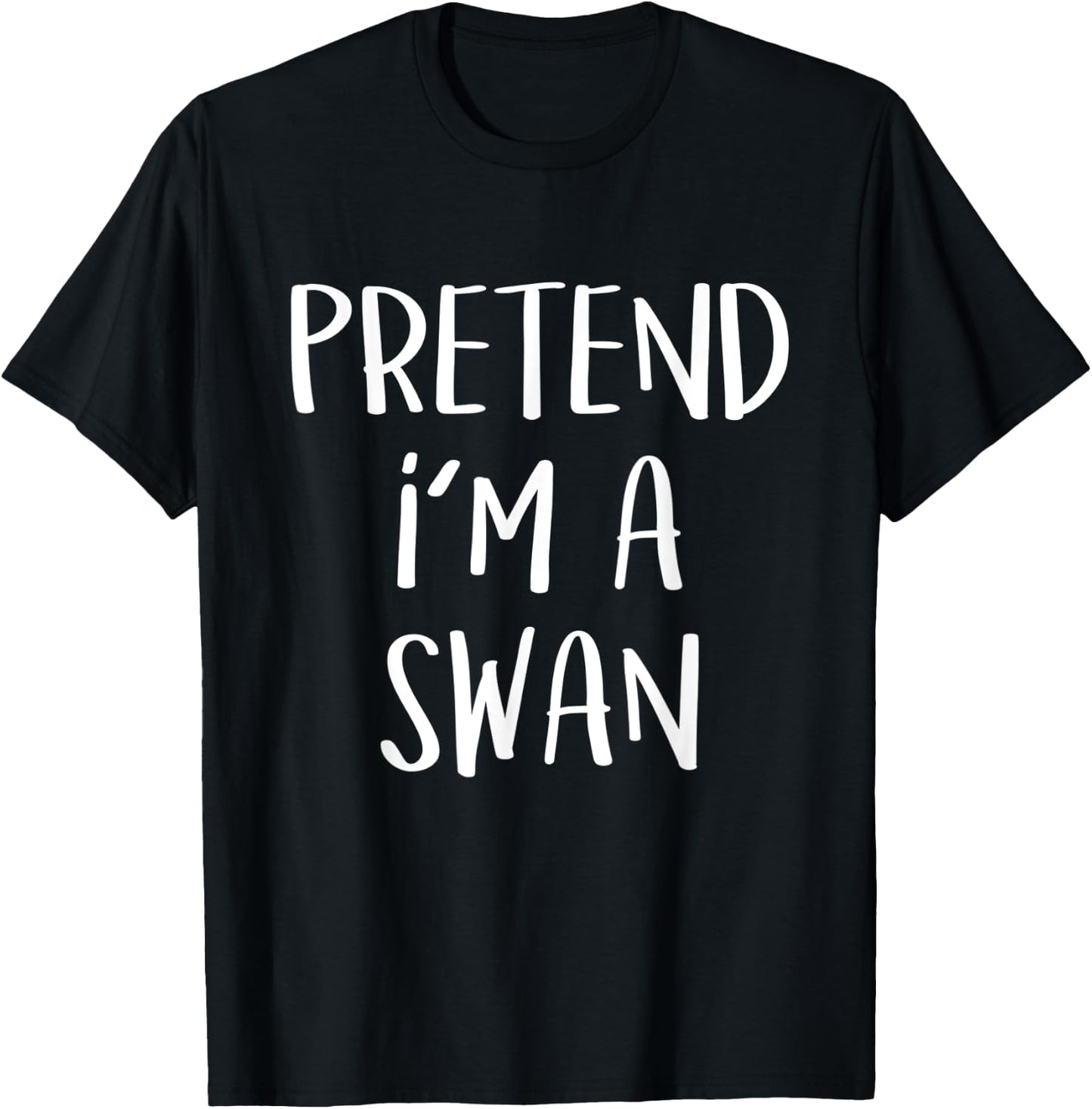 Pretend I'm A Swan Costume Funny Halloween Party T-Shirt - T-Shirt | Black