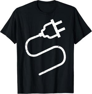 Couple Plug Socket Matching Costume Funny Halloween Gifts T-Shirt - T-Shirt | Black