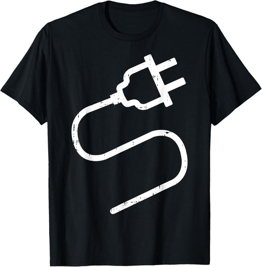 Couple Plug Socket Matching Costume Funny Halloween Gifts T-Shirt - T-Shirt | Black