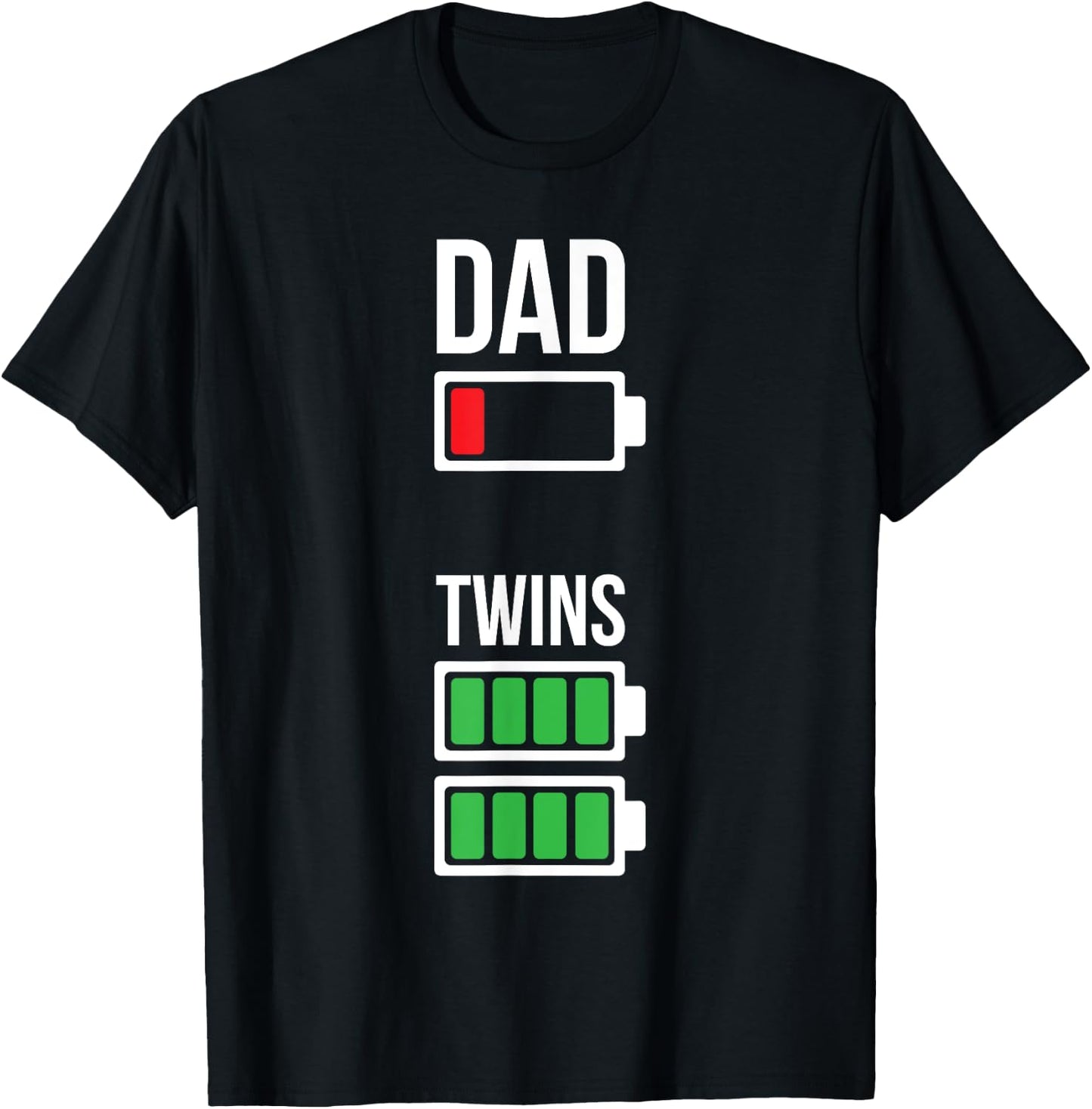 Dad of twins funny parenting sarcastic jokes T-Shirt - T-Shirt | Black