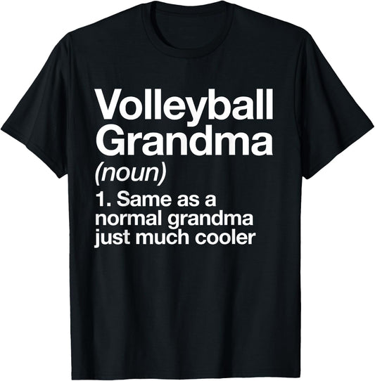 Volleyball Grandma Definition Funny Sports T-Shirt - T-Shirt | Black
