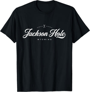 Jackson Hole Wyoming WY Graphic Skis Vintage Retro T-Shirt - T-Shirt | Black