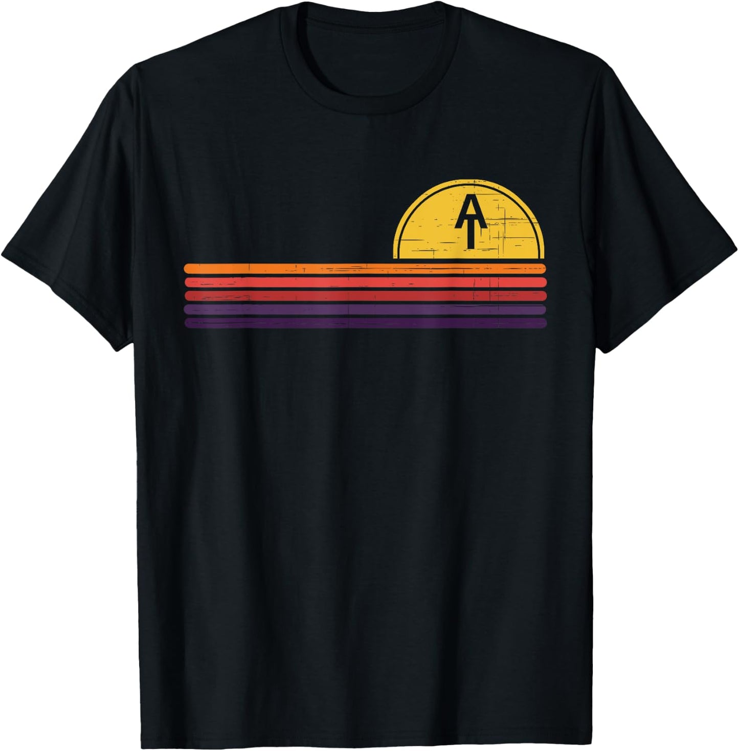 Vintage Appalachian Trail Horizontal Stripe Hiking T-Shirt - T-Shirt | Black