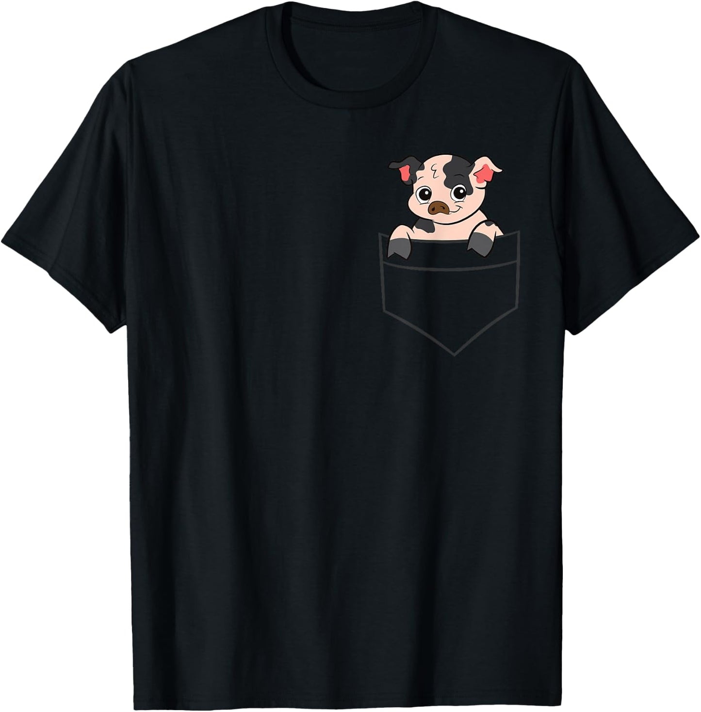 Kunekune Pig In a Pocket Cute Pocket Kunekune Pig T-Shirt - T-Shirt | Black