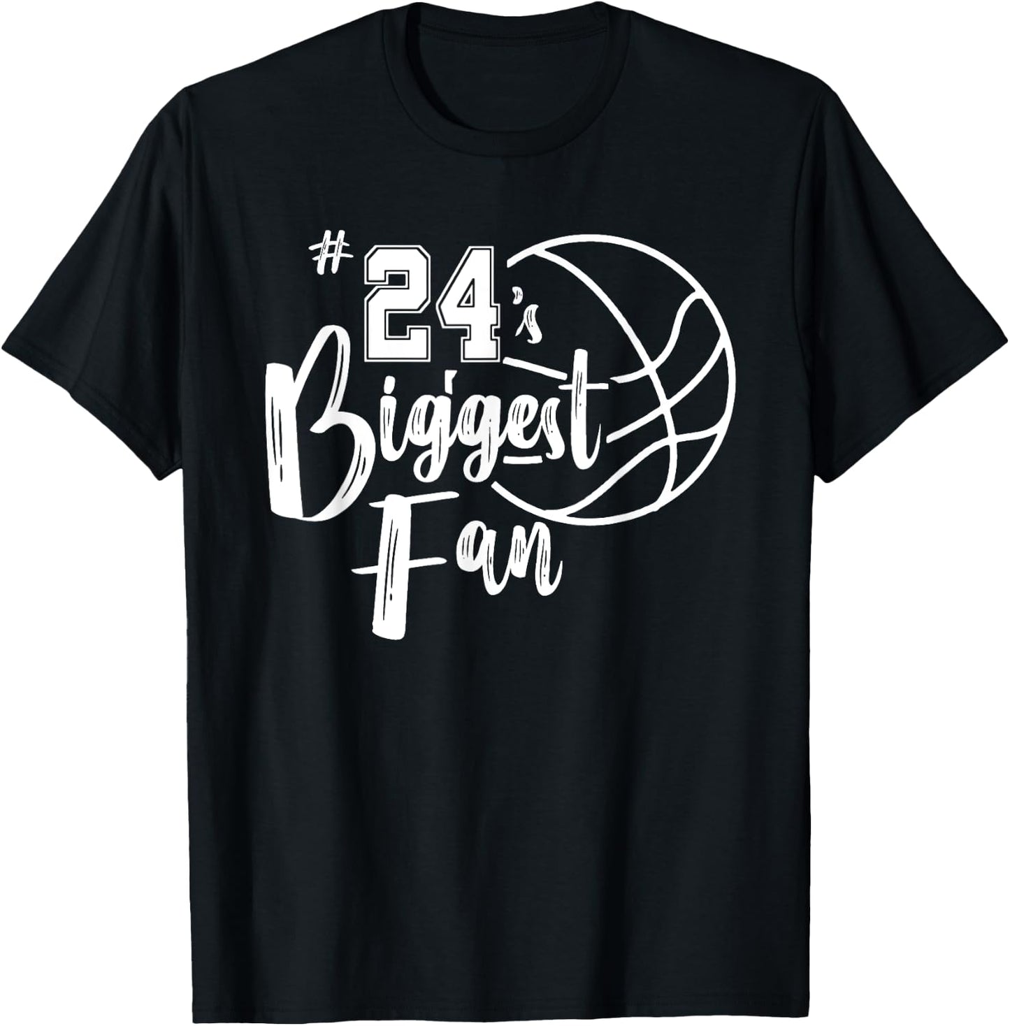Twenty-Four 24's Biggest Fan Shirt Basketball Mom Dad T-Shirt - T-Shirt | Black