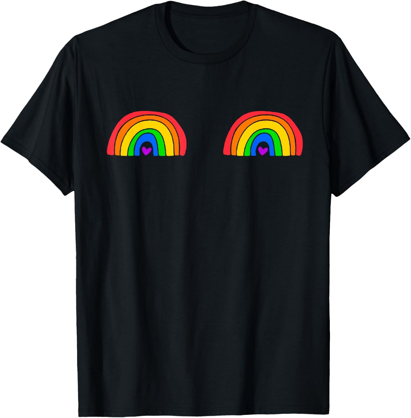 Rainbow Boobs Pride T-Shirt - T-Shirt | Black