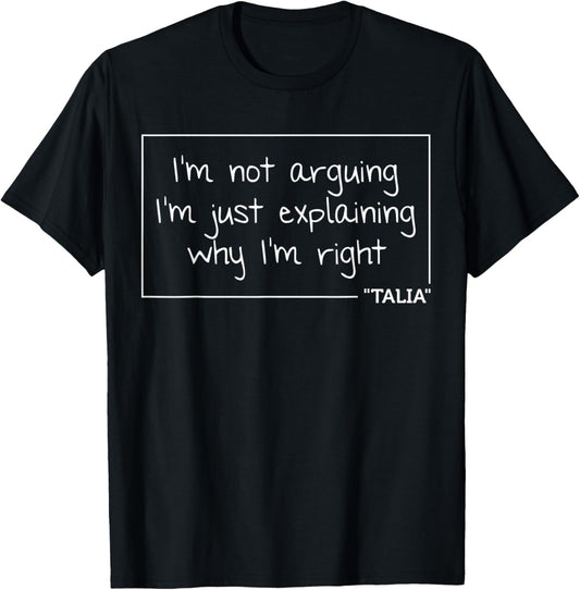 TALIA Gift Quote Personalized Name Funny Birthday Joke Idea T-Shirt - T-Shirt | Black