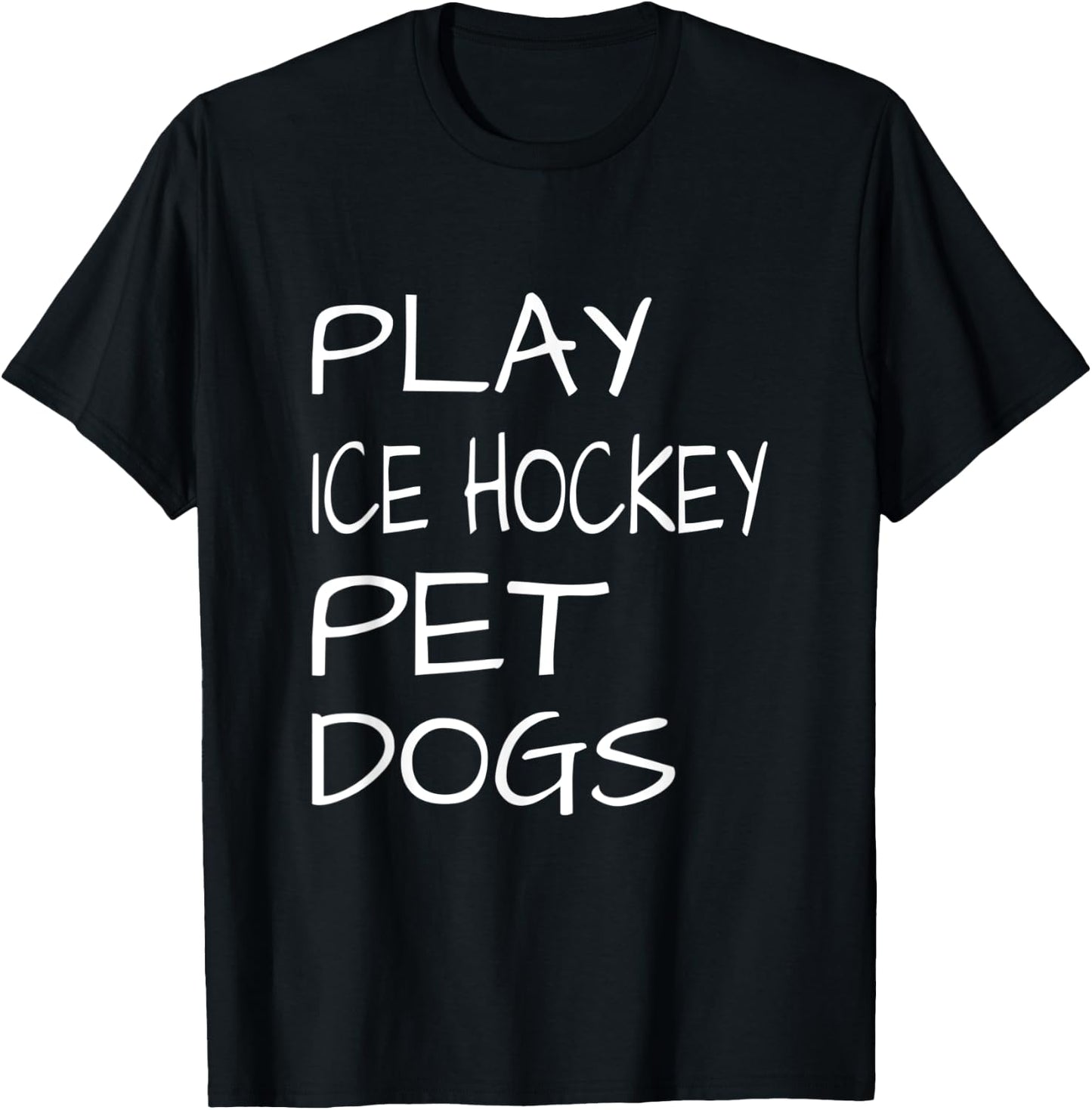 Play Ice Hockey Pet Dogs T-Shirt - T-Shirt | Black