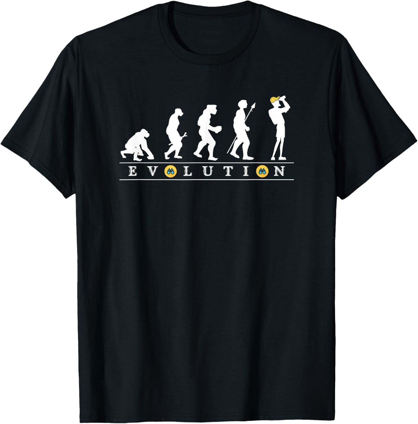 Birdwatcher Funny Evolution Bird Watching for birding birder T-Shirt - T-Shirt | Black