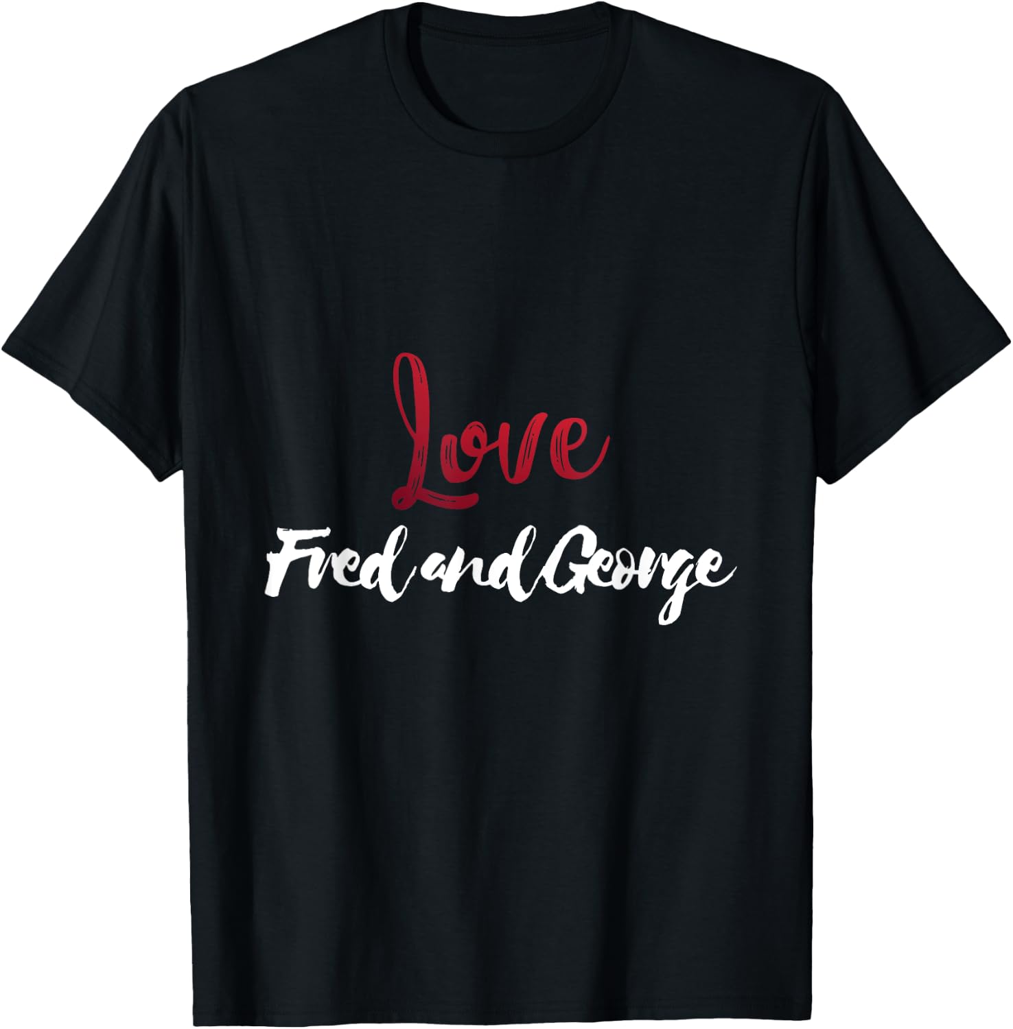SlineTee Merch Co. Fred And George Weasly - I Love Fred and George T-Shirt - T-Shirt | Black