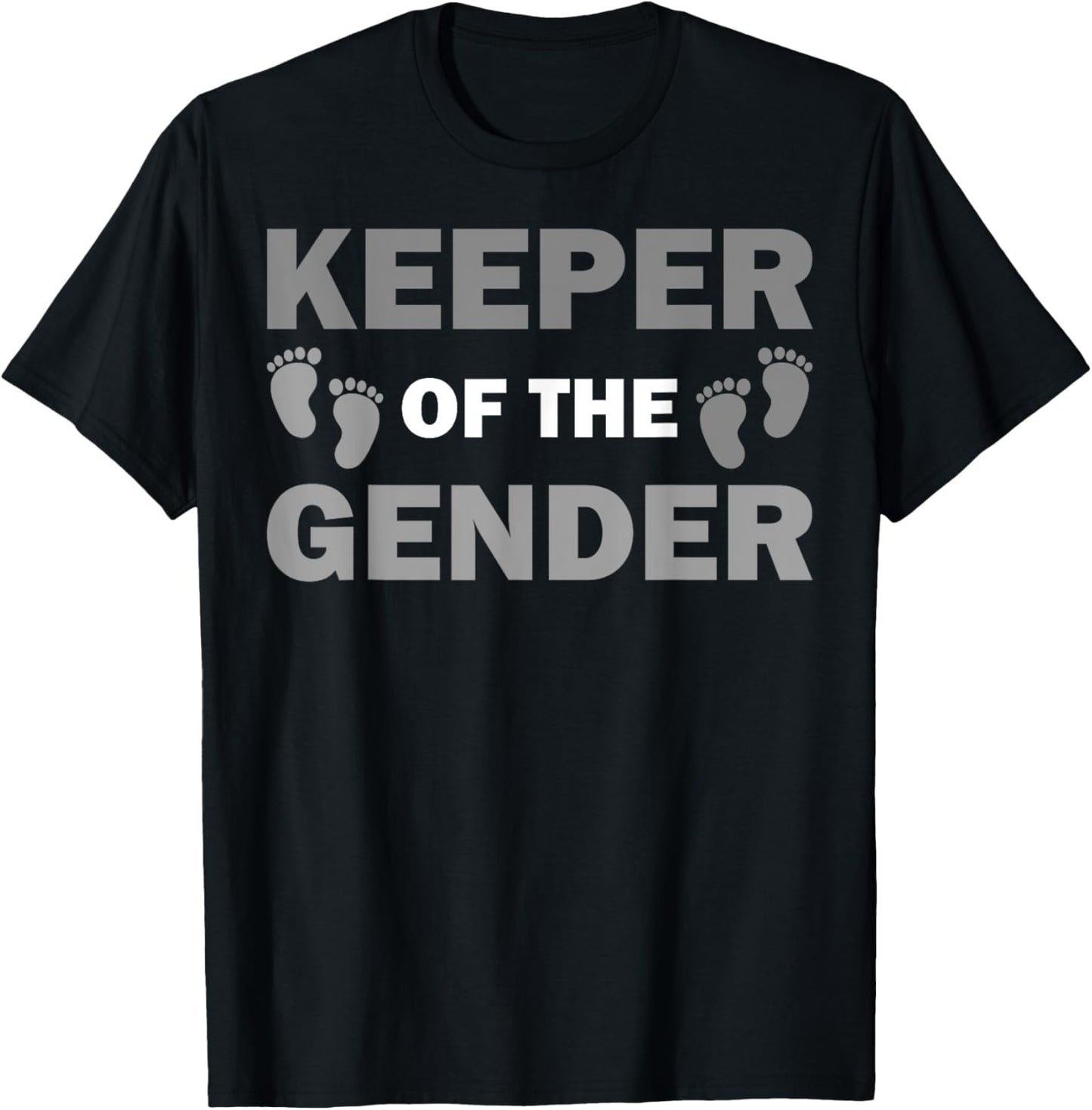 Funny Keeper Of The Gender Gift Women Baby Shower T-Shirt - T-Shirt | Black