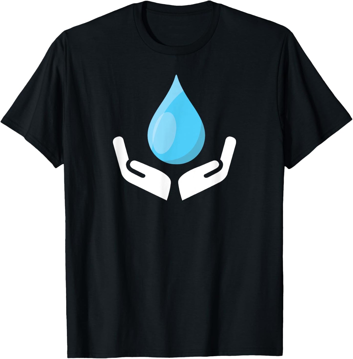International World Water day Hands with Waterdrop T-Shirt - T-Shirt | Black
