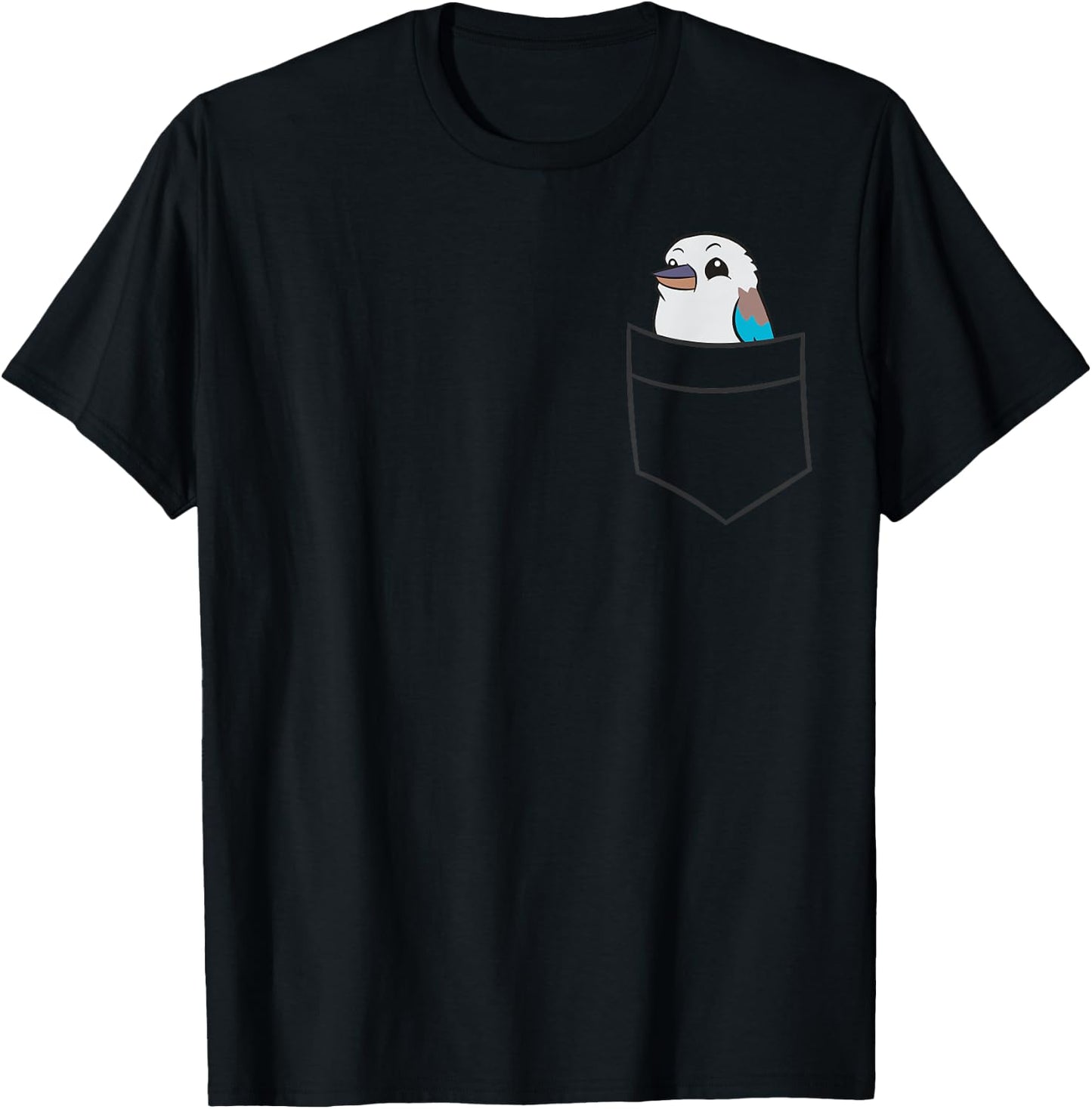 Cute Kookaburra In The Pocket T-Shirt - T-Shirt | Black