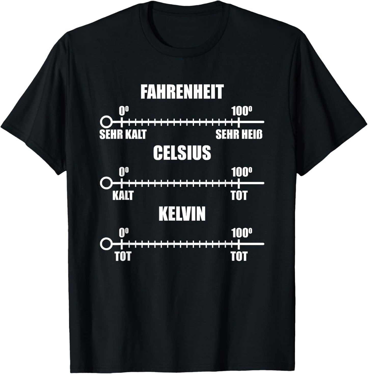 Fahrenheit Celsius Kelvin Physicist Physics Scientist T-Shirt - T-Shirt | Black