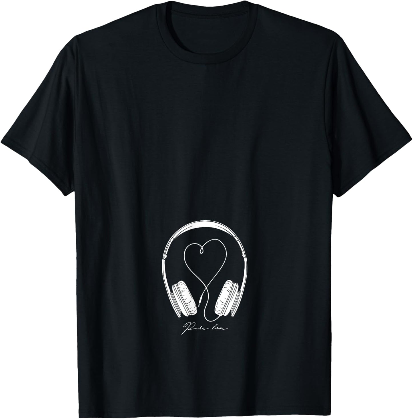 Pregnancy Announcement Vintage Headphones Music Lover T-Shirt - T-Shirt | Black