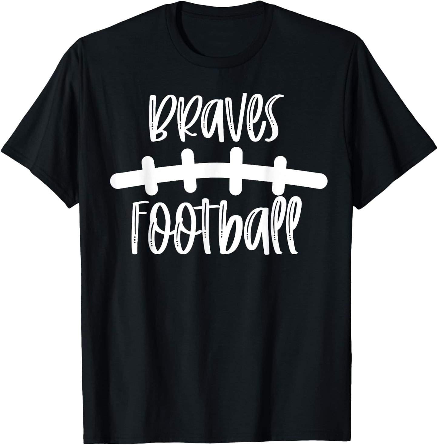 Braves Football School Spirit Team Mascot Game Night T-Shirt - T-Shirt | Black