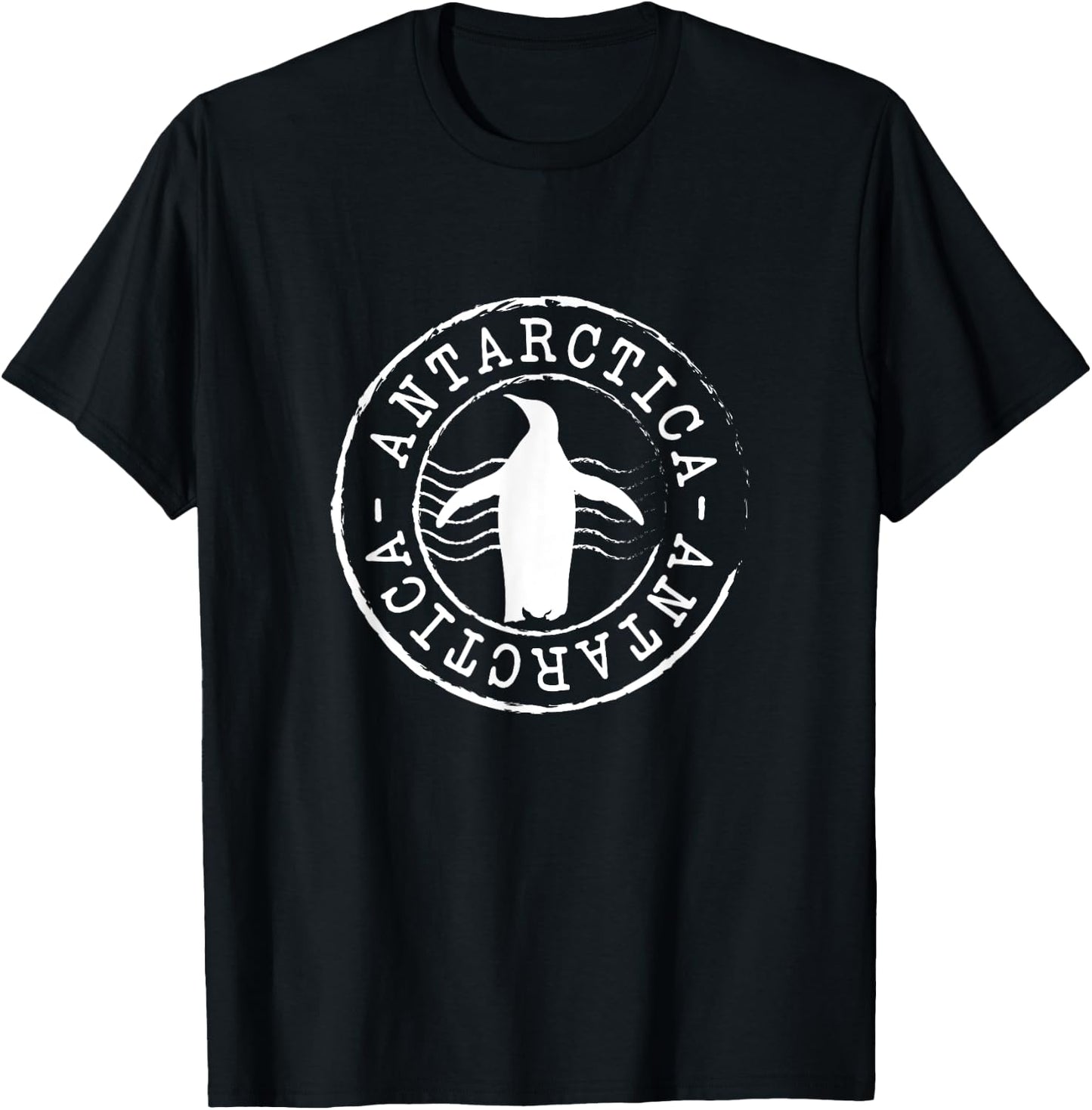 Postage Stamp Antarctica Penguin T-Shirt - T-Shirt | Black