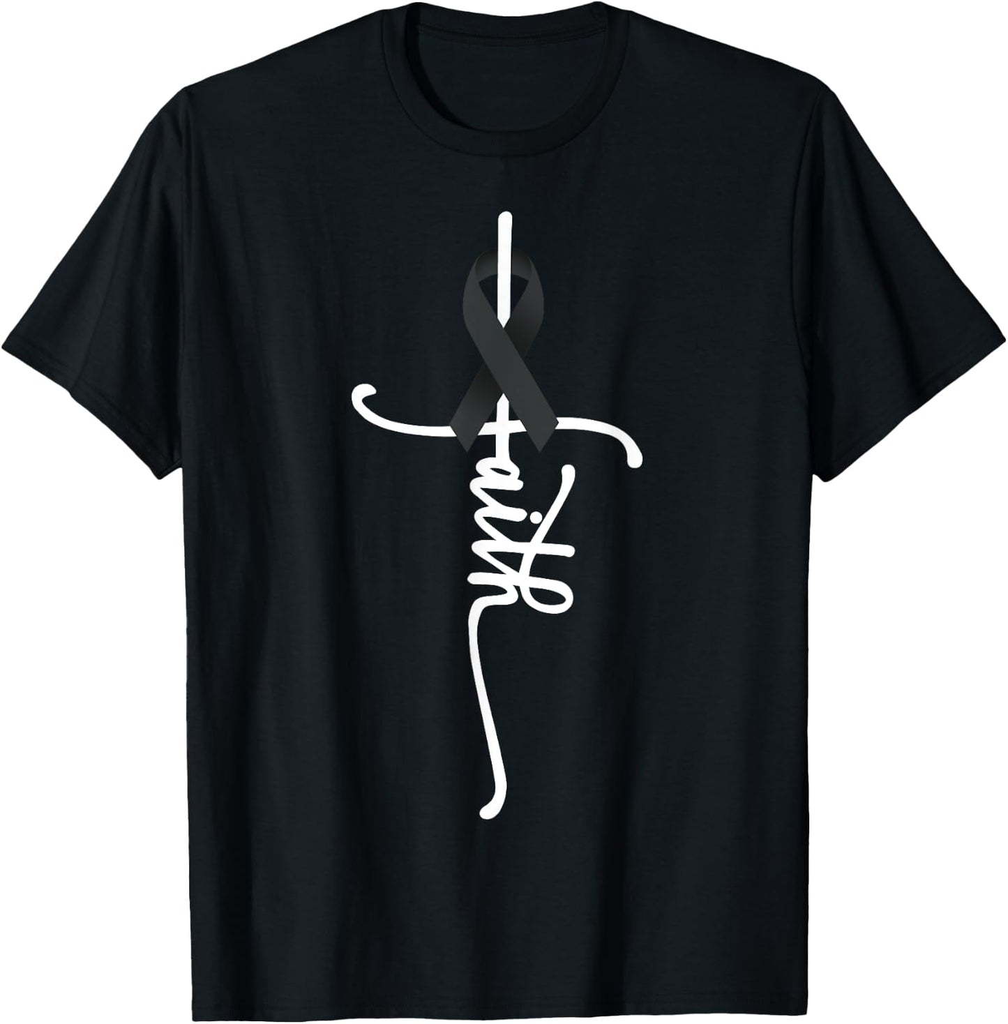 Skin Cancer Faith Melanoma Skin Cancer Awareness May Support T-Shirt - T-Shirt | Black