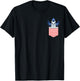 Blue Jay Bird Cyanocitta Cristata In Pocket T-Shirt - T-Shirt | Black