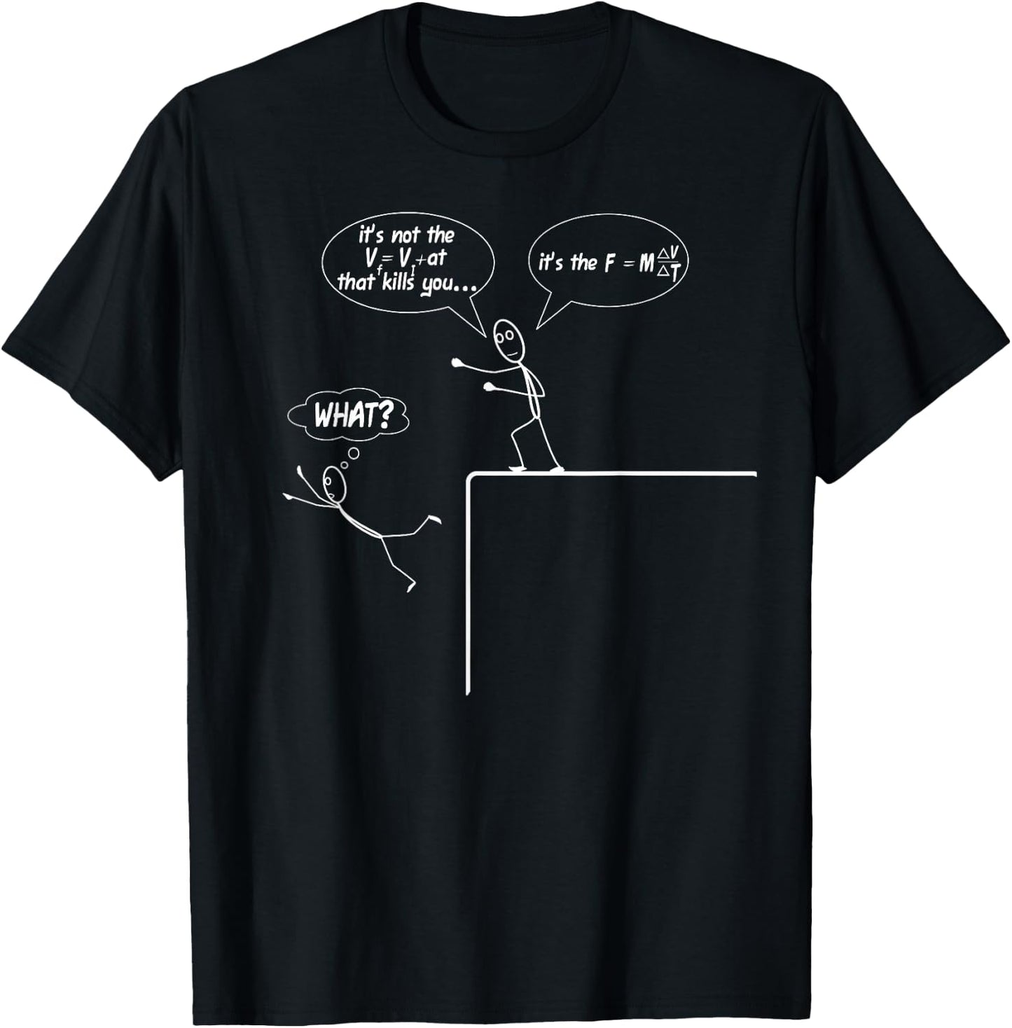 It's Not The Fall Force Equation - Funny Physics Science Pun T-Shirt - T-Shirt | Black