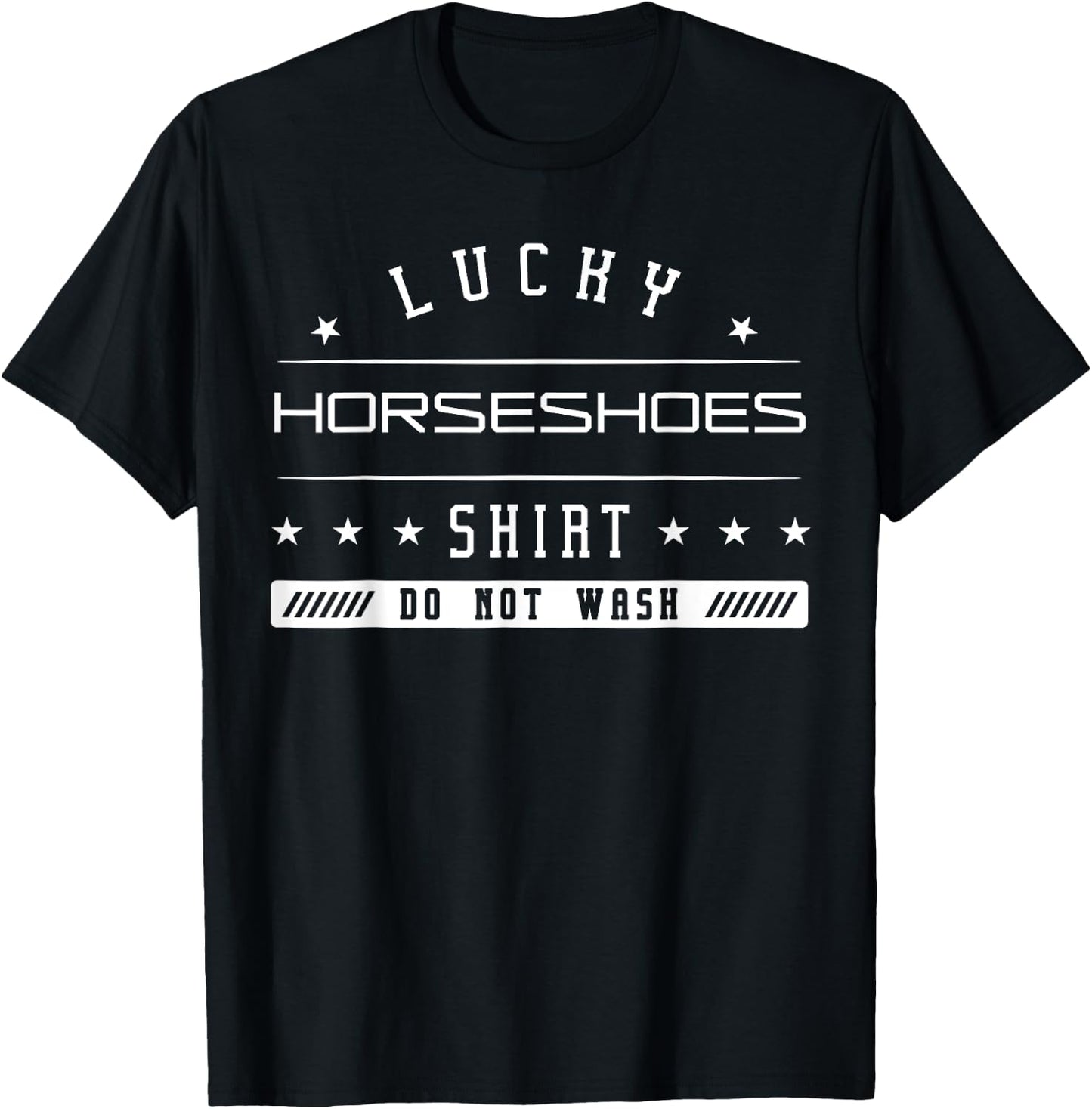 Lucky Horseshoes Shirt Lawn Game Pitch Throwing Pitching T-Shirt - T-Shirt | Black
