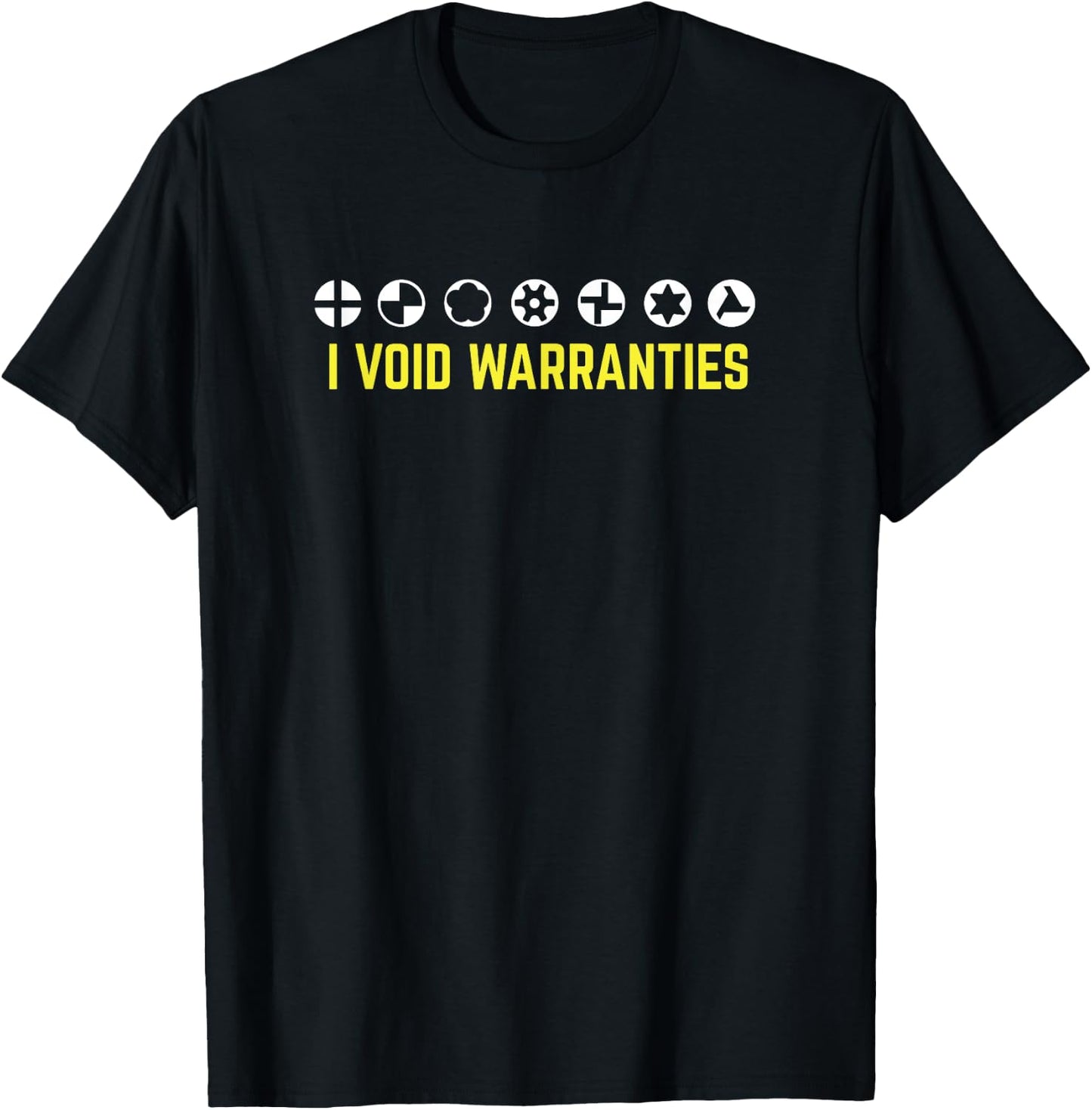 I Void Warranties Funny Sarcastic Auto Repair - Black - Small - - Cotton Blend - Short Sleeve - - Classic Fit - Lightweight - Lace Embellishment T-Shirt - T-Shirt | Black
