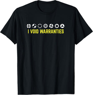 I Void Warranties Funny Sarcastic Auto Repair - Black - Small - - Cotton Blend - Short Sleeve - - Classic Fit - Lightweight - Lace Embellishment T-Shirt - T-Shirt | Black