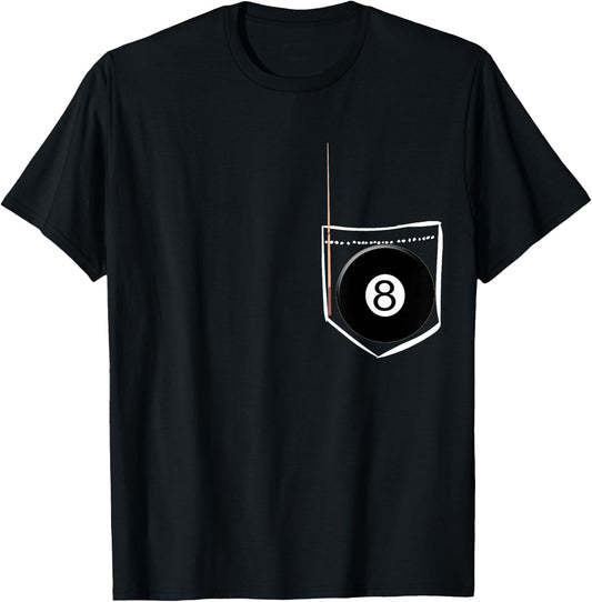 Billiard Pocket 8 Balls Cues Pool Snooker T-Shirt - T-Shirt | Black