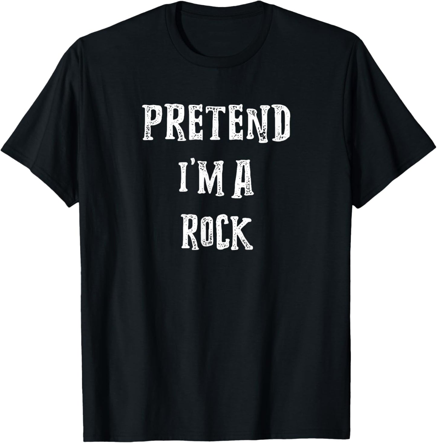 Pretend I'm A Rock Halloween Costume Couples Matching T-Shirt - T-Shirt | Black
