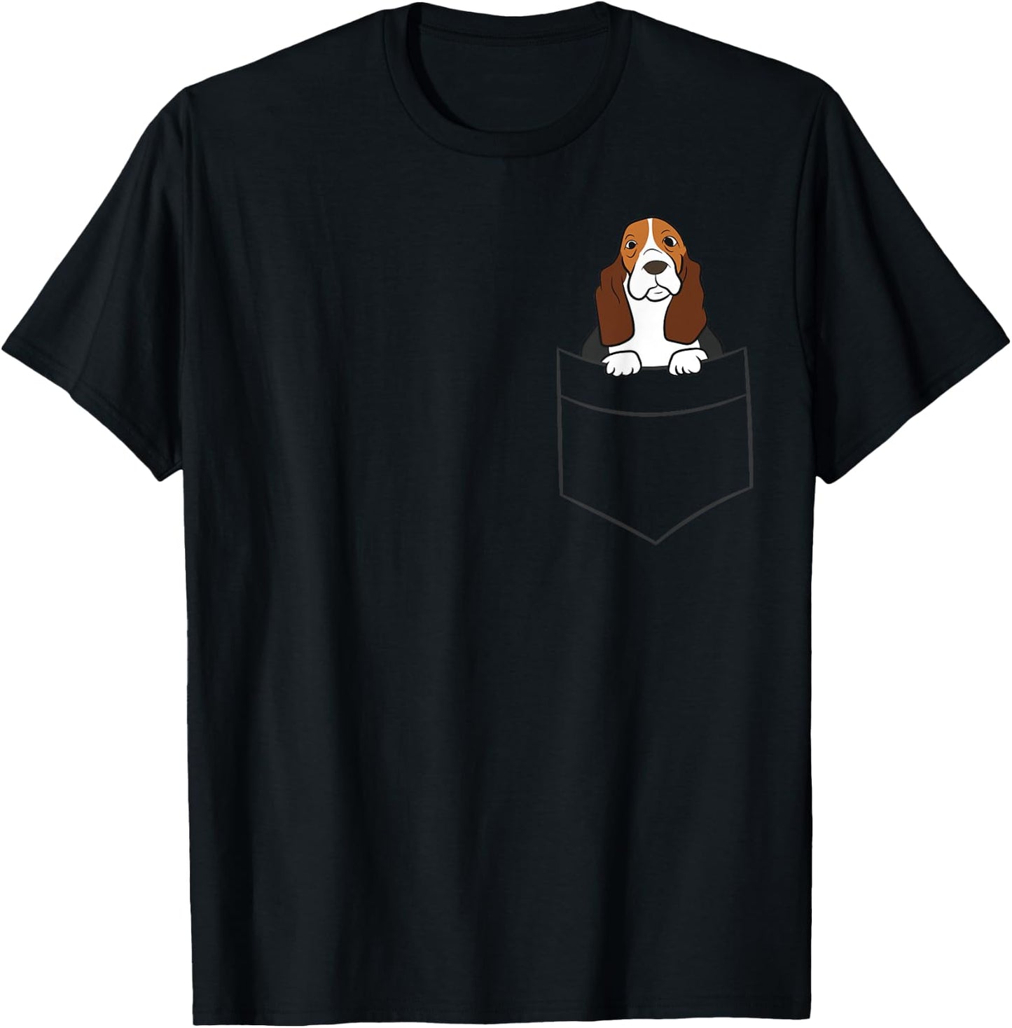 Basset Hound Puppy Basset Hound In a Pocket T-Shirt - T-Shirt | Black