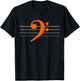 EADG 4 String Orange Bass Clef Bass Guitar / Bass Player T-Shirt - T-Shirt | Black