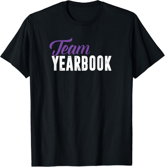 Yearbook Team Shirt for School Clubs, Staff Advisor, Purple T-Shirt - T-Shirt | Black