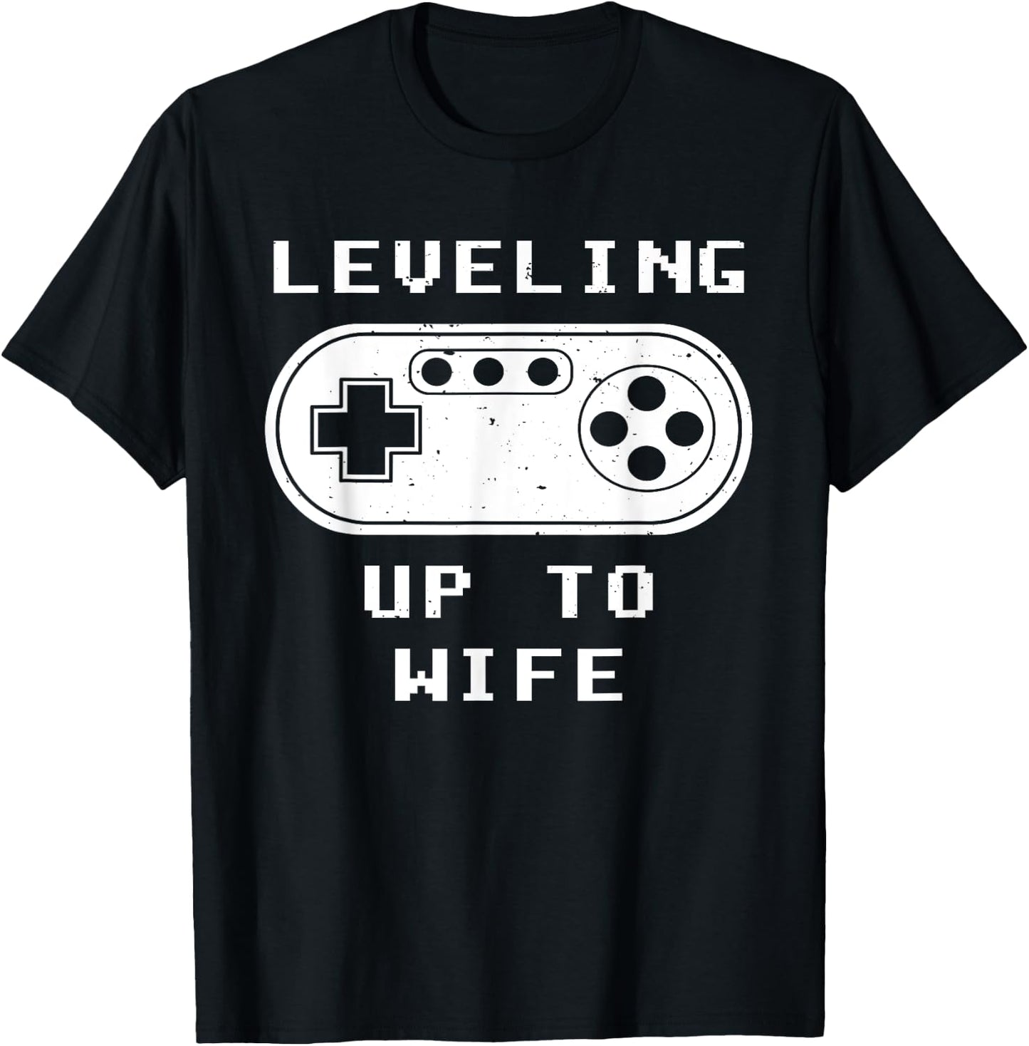 Leveling Up To Wife Bachelorette Party Video Gamer T-Shirt - T-Shirt | Black