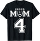 Custom Proud Football Mom Number 4 Personalized T-Shirt - T-Shirt | Black