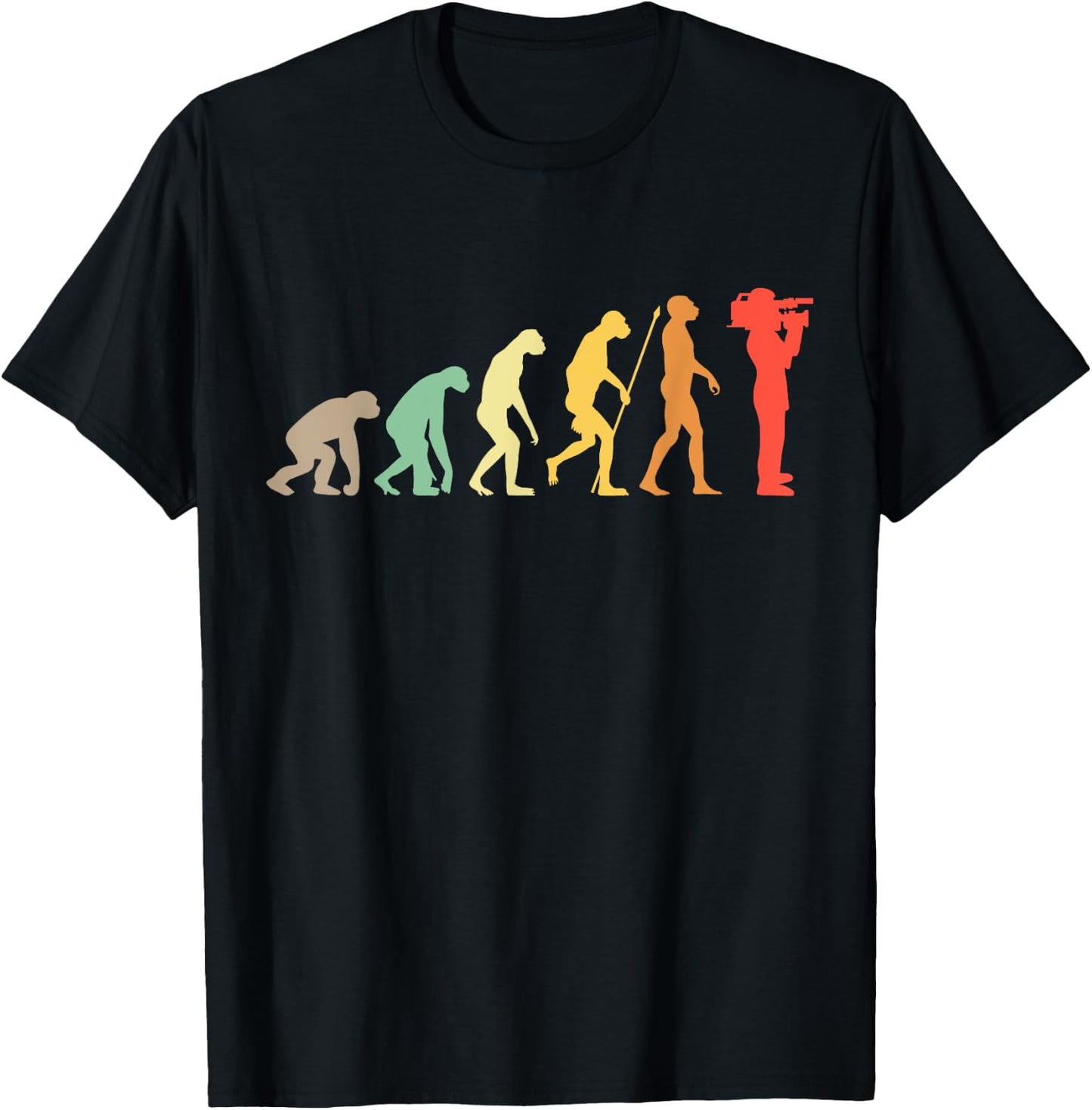 Kameramann Evolution Vintage Camera Filmmaker Gift T-Shirt - T-Shirt | Black
